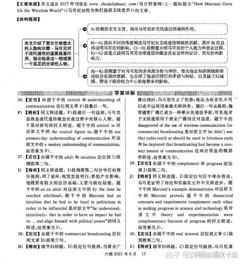 2021年6月英语六级试卷和答案解析 第一套 听力全文 电子版pdf